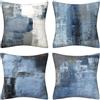 NFYUEBUC Federe Confezione da 4, Copricuscini Divano 45x45cm, Decorativi Elegante Federe Cuscini Divano Quadrate per Cuscino, Sedia, Soggiorno, Camera da Letto (45 * 45cm, Blu)