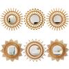 Namalu 6 Specchi d'oro per Decoro da Parete, Specchi di Sole Cerchio Piccolo Espejos Arte Decorativa da Parete in Oro Specchio d'Ingresso Sospeso a Forma di Cerchio per Casa Bagno Soggiorno Boho
