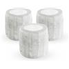 NKlaus 3x Portacandele in Selenite Naturale 6x6cm Gemma Candeliere Decorazione Cristallo di Quarzo 15593