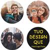 RKXGiftopia Sottobicchieri Personalizzati con Foto, Set di Sottobicchieri in Pelle PVC con Immagine e Testo, Regalo Personalizzato per Coppie, Famiglia e Amici, Tappetini per Bicchieri e Tazze, Rotondi, 4 Pezzi