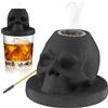 BOBASH Kit di fumatori da cocktail ceramica kit di fumatori di whisky kit infusore per fumatori per bevande da vino whisky bourbon kit di fumatori vecchio stile con infusore di fumo a forma di cranio per pad