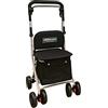 Obbocare Carrello Della Spesa A 4 Ruote Con Sedile In Colore Nero. Carrello Deambulatore In Alluminio Pieghevole Per Anziani. Carrello con borsa portaoggetti 20 l