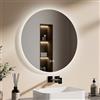 EMKE Specchio Bagno con Luce Rotondo - Diametro di 60 cm - Specchio LED bagno dimmerabile con 3 colori di illuminazione, funzione di memoria, interruttore touch,Specchio da Bagno