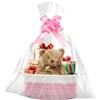 Rwbimti Cestino regalo vuoto Rwbimti 30 x 20 x 12 cm, intrecciato con sacchetti regalo e nastri, per Natale, compleanno, matrimonio, decorativo (rosa)