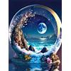 Generic Diamond Painting Set 5D DIY Diamond Painting Kit Completo di Immagini Per Adulti e Bambini, Pittura Con Diamanti 5D, Fai Da Te (Luna, 30 x 40 cm)