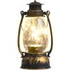 Generic Lanterna vintage a LED - Effetto fiamma tremolante, lampada a alimentata a batteria | Lanterna da esterno resistente alle intemperie per autunno, decorazioni autunnali, illuminazione da gi