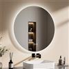 EMKE Specchio Bagno con Luce Rotondo - Diametro di 80 cm - Specchio LED bagno dimmerabile con 3 colori di illuminazione, funzione di memoria, interruttore touch,Specchio da Bagno