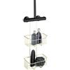 WENKO Mensola doccia termostatica Caddy Milo, 2 ripiani, mensola doccia da appendere al rubinetto, ripiano in acciaio inox (inossidabile), 25 x 55 x 14 cm, oro
