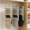 SJDOFU Grucce salvaspazio 3 pezzi grucce pantaloni 6 piani in acciaio inox pieghevole antiscivolo per pantaloni pantaloni jeans sciarpe asciugamani