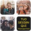 RKXGiftopia Sottobicchieri Personalizzati con Foto, Set di Sottobicchieri in Pelle PVC con Immagine e Testo, Regalo Personalizzato per Coppie, Famiglia e Amici, Tappetini per Bicchieri e Tazze, Quadrati, 4 Pezzi