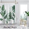 WONGS BEDDING Tenda da doccia anti-muffa resistente tenda con stampa di foglie di bambù verde scuro piantaggine foglia di bambù dipinta di verde scuro impermeabile e a prova di muffa