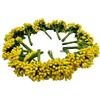 Rikyo 144 mini stami artificiali a pistillo e stelo morbido, 20 mm, piccole bacche per fai da te, fermagli per capelli da sposa, torte, corpetto da polso, anelli per candele, ghirlande, braccialetti (giallo