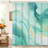 Kzzfqxb 183x183cm Tende da Doccia con Ganci in Plastica, Marmo Verde Occluso Impermeabile Linee che Scorrono il Latte Modello D'arte a Flusso D'acqua, Tessuto in Poliestere Fresco per Vasca da Bagno