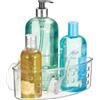 InterDesign iDesign Basic Mensola per doccia, Mensola angolare per doccia in plastica con ventose, trasparente