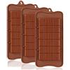Pritogo Set di 3 stampi per cioccolato in silicone infrangibili, forma flessibile per caramelle, cioccolatini fai da te, barrette energetiche