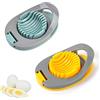 LAPONO 2 Pezzi Tagliuova, Affettatrice per uova Multifunzione Taglierina Uova Manuale Egg Cutter Utensile Cucina Tagliapela e Pomodori Taglierina Uova Para Bollito Frutta Affettare Formaggio Fragola
