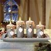 ZZXLOPEZ Candelabro Set, Set di 4 Porta Candele da Tavolo, Candelabri in Legno, Candeliere da Tavolo Ornamento Decorazioni, Candelabro Moderno per Matrimoni,Compleanni,Halloween,Natalizio Candelabri
