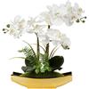 Briful Fiori artificiali che sembrano vere orchidee, fiori artificiali in vaso, orchidea Phalaenopsis, decorazione primaverile, per bagno, soggiorno, decorazione da tavolo, altezza 38 cm