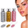 Carehabi 3 Bottiglia Gel Glitter per Corpo Viso e Capelli, Brillantini Adesivi Impermeabile Lustrini Scintillante Glitter per Capelli Cosmetico per Festival, Carnevale e Feste (Oro, Argento, Rosa)