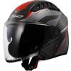 LS2 CASCO JET LS2 OF600 COPTER II DISTON GREY RED-06 : Taglia Int - L