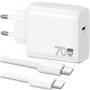 CREAPICO Caricatore USB C per MacBook Air/Pro, 70W Caricabatterie Alimentatore Rapido + 2M Cavo per Mac Book Neo/Pro/Air 13/14/15/16 Pollici, M1 M2 M3 M4 M5, iPhone 17e/17 Air/16/16e 15, iPad 10/11/A16