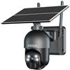 Xega 4G LTE Telecamera Solare Esterno con SIM Scheda 2K HD 355°/95° PTZ Telecamere Senza Fili con Pannello Solare Batterie Visione Notturna Rilevamento del Movimento Audio Bidirezionale Rotazione