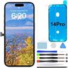 GOLDWANGWANG Display per iPhone 14 PRO, Schermo LCD Full HD 6,1" Touch Screen Digitizer Parti di Ricambio con Kit di Riparazione e Protezione Schermo