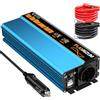 SUDOKEJI Convertitore di tensione 1000w 12v a 230v Inverter onda sinusoidale pura con 1 presa UE e 2 caricabatterie da auto USB Inverter solare di potenza Convertitore DC AC Convertitore di corrente