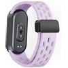 MELEJIA Cinturino Silicone Compatibile con Xiaomi Mi Band 10/Mi Band 9/8, Ricambio Cinturino, Chiusura Magnetica, Regolabile Sportiva Silicone Cinturini-Viola