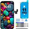 GOLDWANGWANG Display per iPhone 11 PRO, Schermo LCD 5,8" 3D Touch Screen Digitizer con Kit di Riparazione e Protezione Schermo