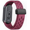 MELEJIA Cinturino Silicone Compatibile con Xiaomi Mi Band 10/Mi Band 9/8, Ricambio Cinturino, Chiusura Magnetica, Regolabile Sportiva Silicone Cinturini-Borgogna