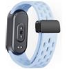 MELEJIA Cinturino Silicone Compatibile con Xiaomi Mi Band 10/Mi Band 9/8, Ricambio Cinturino, Chiusura Magnetica, Regolabile Sportiva Silicone Cinturini-Viola Chiaro