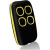 soleilx Telecomando Cancello Universali 4 in 1, Telecomando Rolling Code universale multifrequenza da 280 a 868mhz. Radiocomando Cancello programmabile Versione aggiornata con Lista compatibilità (Giallo)