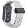 MELEJIA Cinturino Silicone Compatibile con Xiaomi Mi Band 10/Mi Band 9/8, Ricambio Cinturino, Chiusura Magnetica, Regolabile Sportiva Silicone Cinturini-Grigio