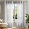Deconovo Tende per Interni Moderne con Occhielli - 2 Pezzi Eleganti in Voile Effetto Lino, Trasparenti e Morbidi, Filtrano la Luce Naturale, 140x220 cm, Grigio Chiaro, per Soggiorno e Camera da Letto