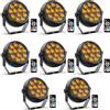 Starlitflow 8PCS Par LED RGB 12 LED Batteria Ricaricabile, 2200mAh Faretto Par con Telecomando, 4-6h Autonomia Luci Palcoscenico a Batteria per Bar DJ Discoteche Matrimoni Halloween e Natale