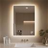 PINNIP Specchio Bagno con Luce, LED Specchio Rettangolare da Parete, Smart Mirror, Antifog, Dimmerabile 3 Colori, Vetro Temperato HD, Orizzontale/Verticale (Rettangolare, 70 x 50 cm)