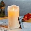 Lonkenn Candele LED, Flickering Flameless LED Candele, Candele a Batteria, con Telecomando a 10 Tasti, Fiamma danzante, con Gocce di cera, Realizzato in Vera Paraffina, Funzione Timer 24 ore--10cm Ivory