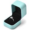 Papten Anello in pelle blu, rivestito in velluto nero, adatto per proposte di matrimonio e fidanzamento (gioielli non inclusi)