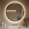 PINNIP Specchio Bagno con Luce, LED Specchio Rotondo da Parete, Smart Mirror, Antifog, Dimmerabile 3 Colori, Vetro Temperato HD, Tocco Intelligente (Rotondo, 60 cm)