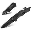 HONZIN 7-in-1 Coltello Pieghevole Coltello da Caccia Multiuso Coltello da Sopravvivenza Coltellino Tascabile di Sopravvivenza all'Aria Aperta