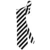 W WIDMANN MILANO Party Fashion, cravatta a righe bianche nere, raso di alta qualità, tema vintage, accessorio unisex, comfort ottimale, facile manutenzione