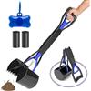 VIDSTW Paletta Raccogli Cacca Cani per Raccogli 45cm Cacca Cane Pieghevole Paletta per Cacca con Sacchetti Cane Cacca, Portasacchetti Cane Cacca Cane Paletta Cacca Cane per Raccogli Feci Cane (Blu)