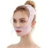Geruicee Fascia Viso V Line Riutilizzabile per Doppio Mento, Maschera Face Mask Ergonomica Regolabile per Contorno Viso, Solleva e Definisce Linea V, Leggera Traspirante Comfort Giorno e Notte,Rosa