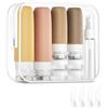 APKOL 16 Pezzi Bottiglie da Viaggio in Silicone, Kit Viaggio Liquidi Riutilizzabili, Kit da Contenitori da viaggio per Liquidi, Shampoo, Crema, Lozione per Viaggi Aerei,Rosa