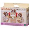 Sylvanian Families - 4464, Divano, 2 Poltrone E Tavolino, Multicolore