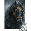 JQXZKNPHRT Cavallo Nero Puzzle 1000 Pezzi Imbracatura Elegante Puzzle per Adulti Relax e Decorazione Casa 38x26cm/1000pcs
