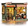 TUSEASY Kit Book Nook, kit fai da te in miniatura, negozio di fiori Aura Verde, kit creativo Book Nook, puzzle in legno 3D, fermalibri con luce LED, decorazione romantica e regalo