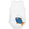 Colpharma J Bimbi 4Season Body Smanicato in morbido bambù fantasia pesce blu 0-36 mesi