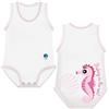 Colpharma J Bimbi 4Season Body Smanicato in morbido bambù fantasia cavalluccio marino 0-36 mesi
